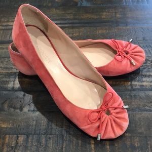 Sole Society Coral Pink Suede Ballet Flats